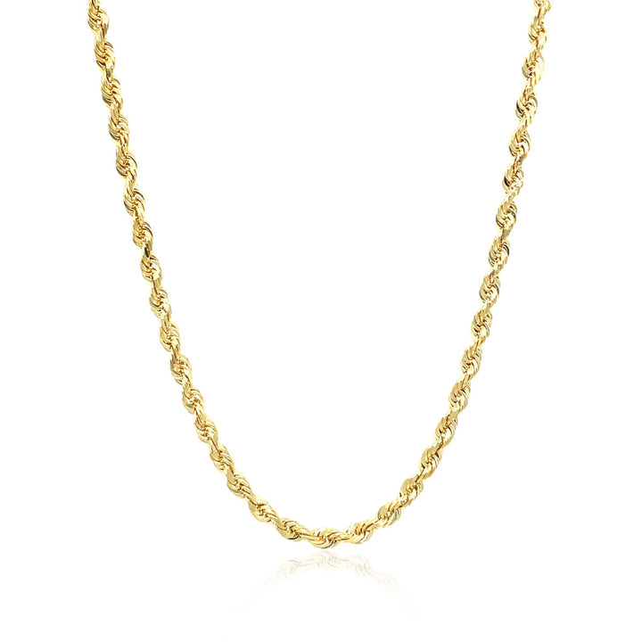 Cadena de eslabones macizos de oro amarillo de 10 k con corte de diamante (2,75 mm)