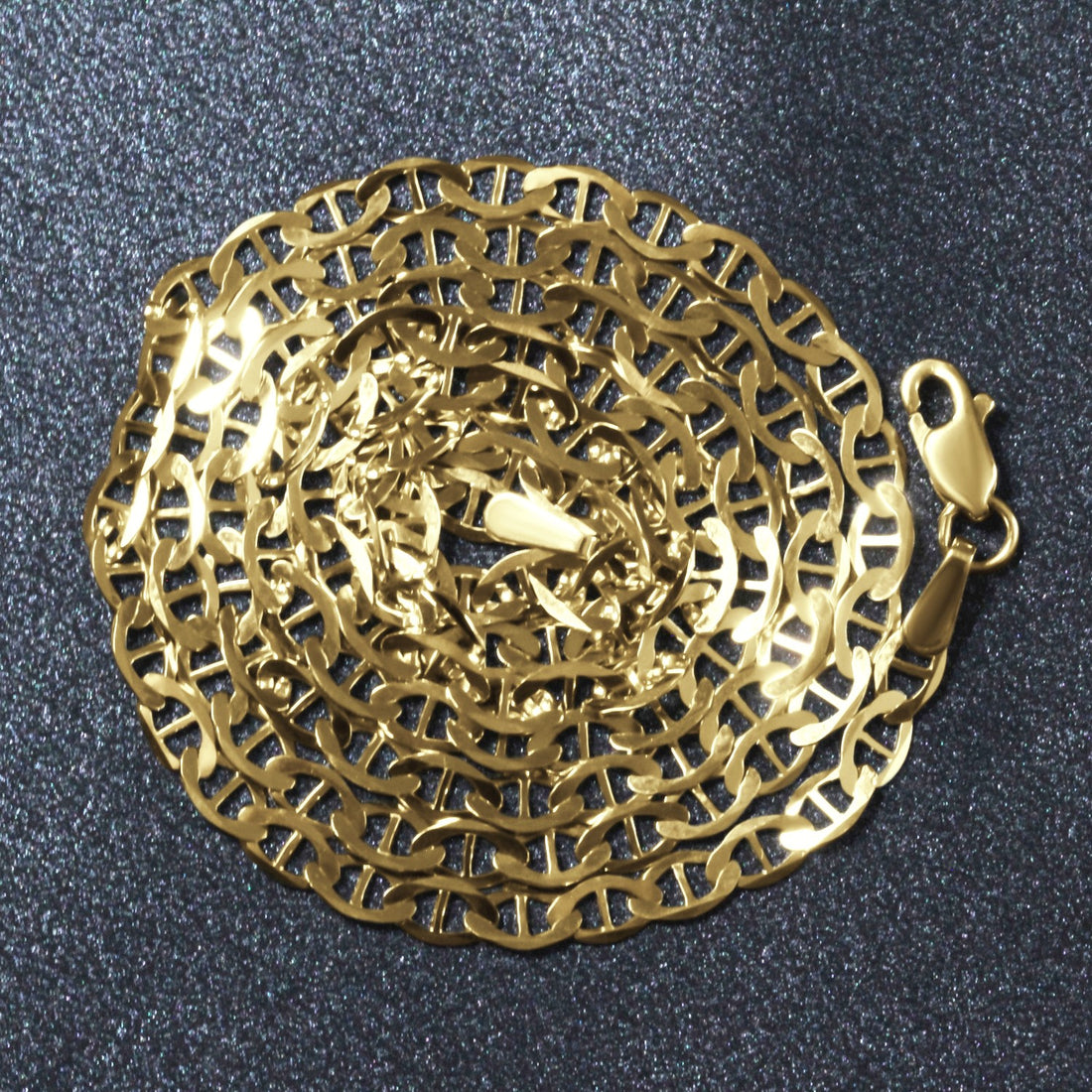Cadena de eslabones estilo marinero de oro amarillo de 10 k (3,20 mm)
