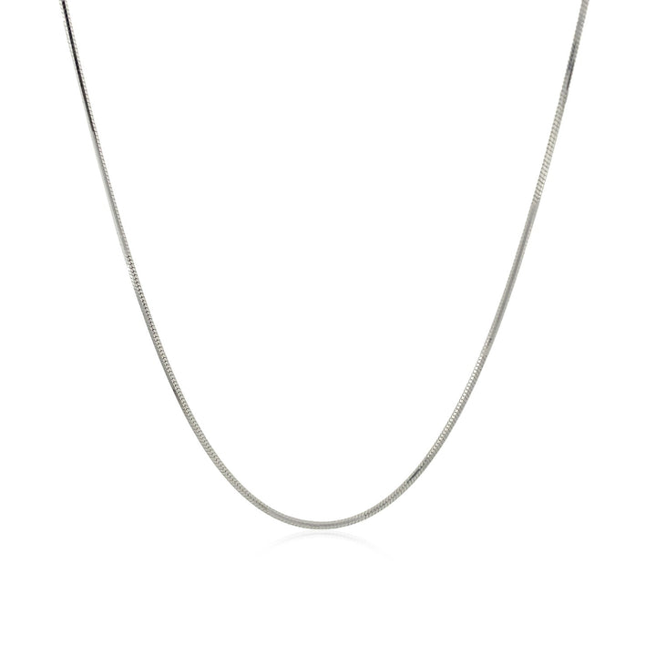 Cadena de serpiente octogonal de plata de ley rodiada (0,90 mm)