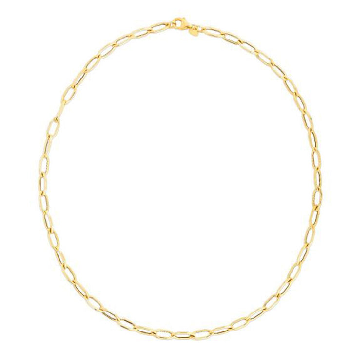 Collar de eslabones hexagonales de oro amarillo de 14 k