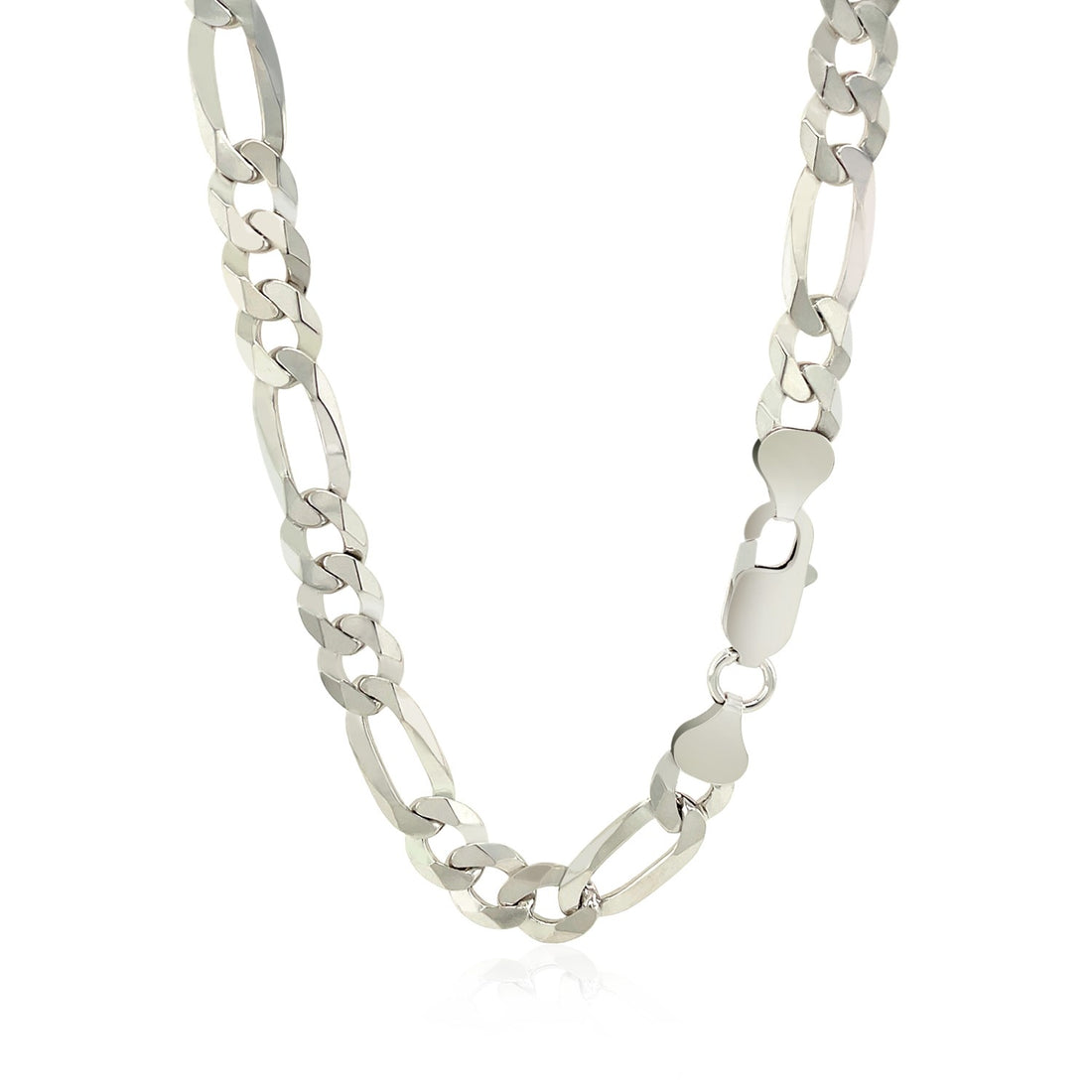 Cadena estilo fígaro de plata de ley rodiada (8,10 mm)