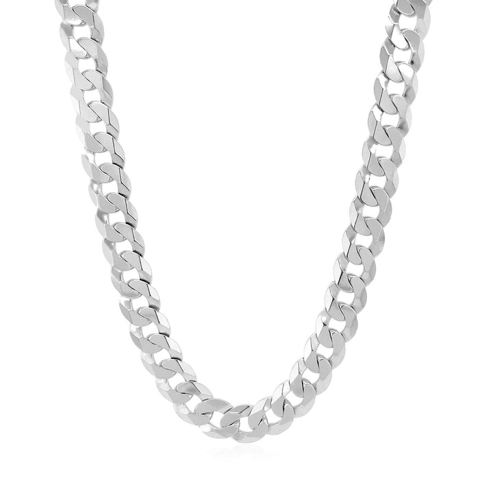 Cadena de plata de ley rodiada con estilo curvo (7,20 mm)