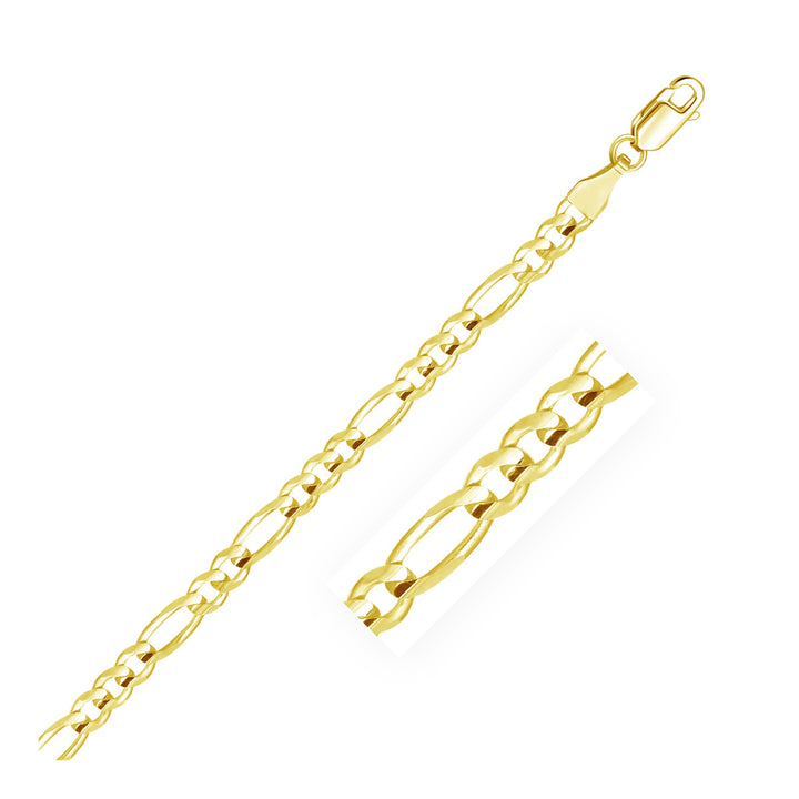 Cadena Figaro maciza de oro amarillo de 10 quilates (4,50 mm)