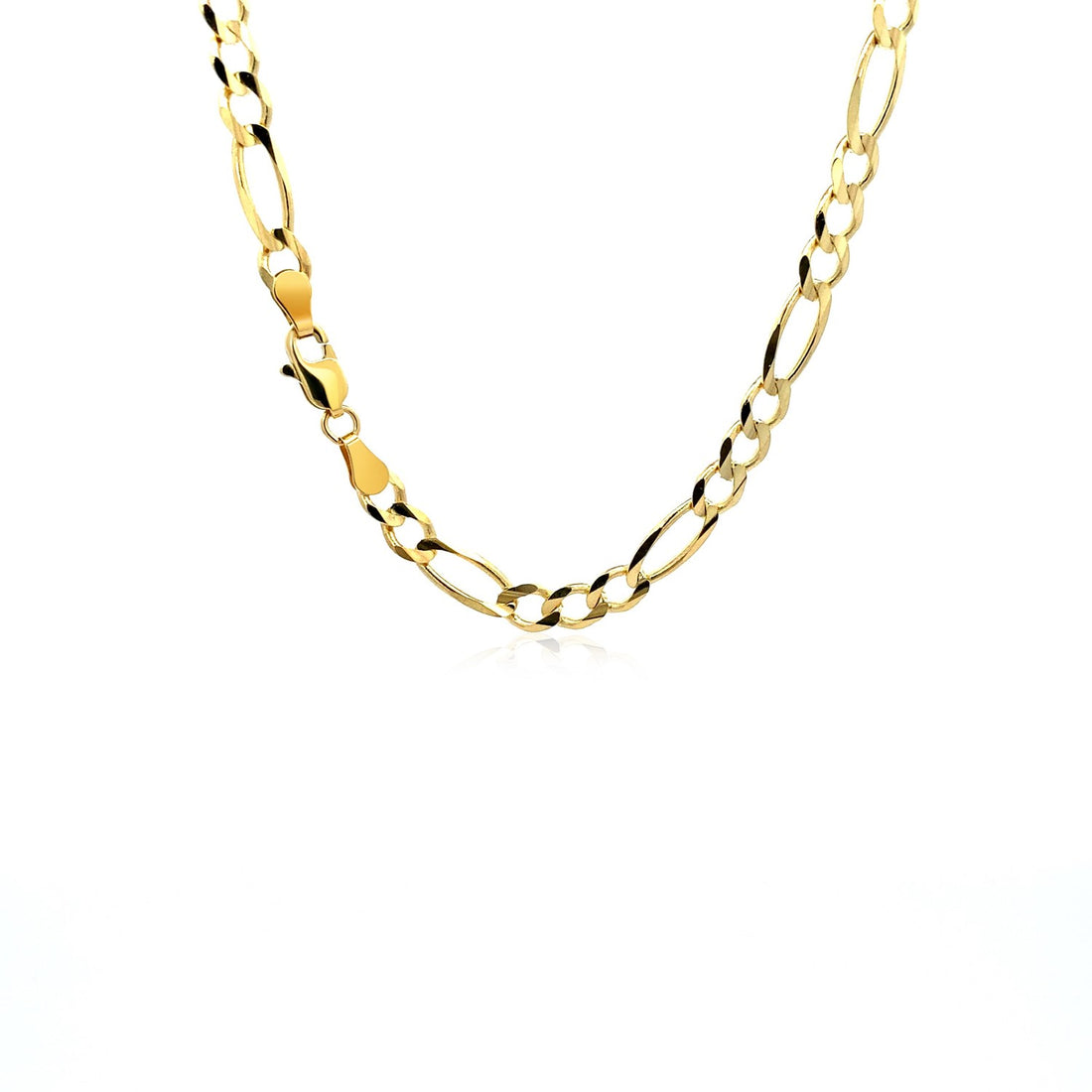 Cadena Figaro maciza de oro amarillo de 10 quilates (4,50 mm)