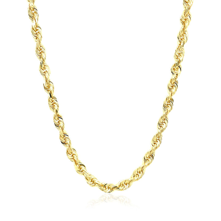 Cadena de eslabones macizos de oro amarillo de 10 k con corte de diamante (4,00 mm)