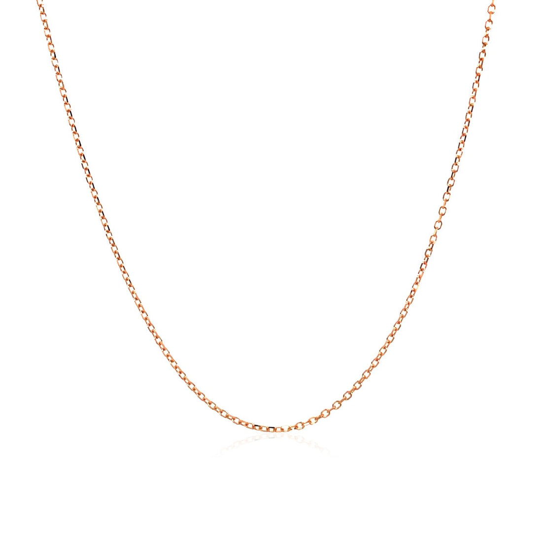 Cadena de eslabones tipo cable con corte de diamante en oro rosa de 14 k (0,87 mm)