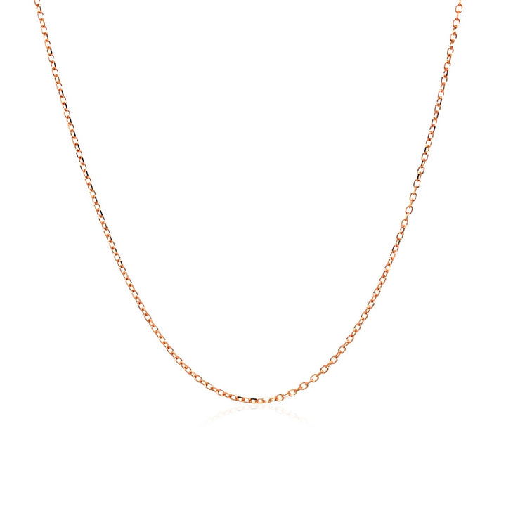 Cadena de eslabones tipo cable con corte de diamante en oro rosa de 14 k (0,87 mm)