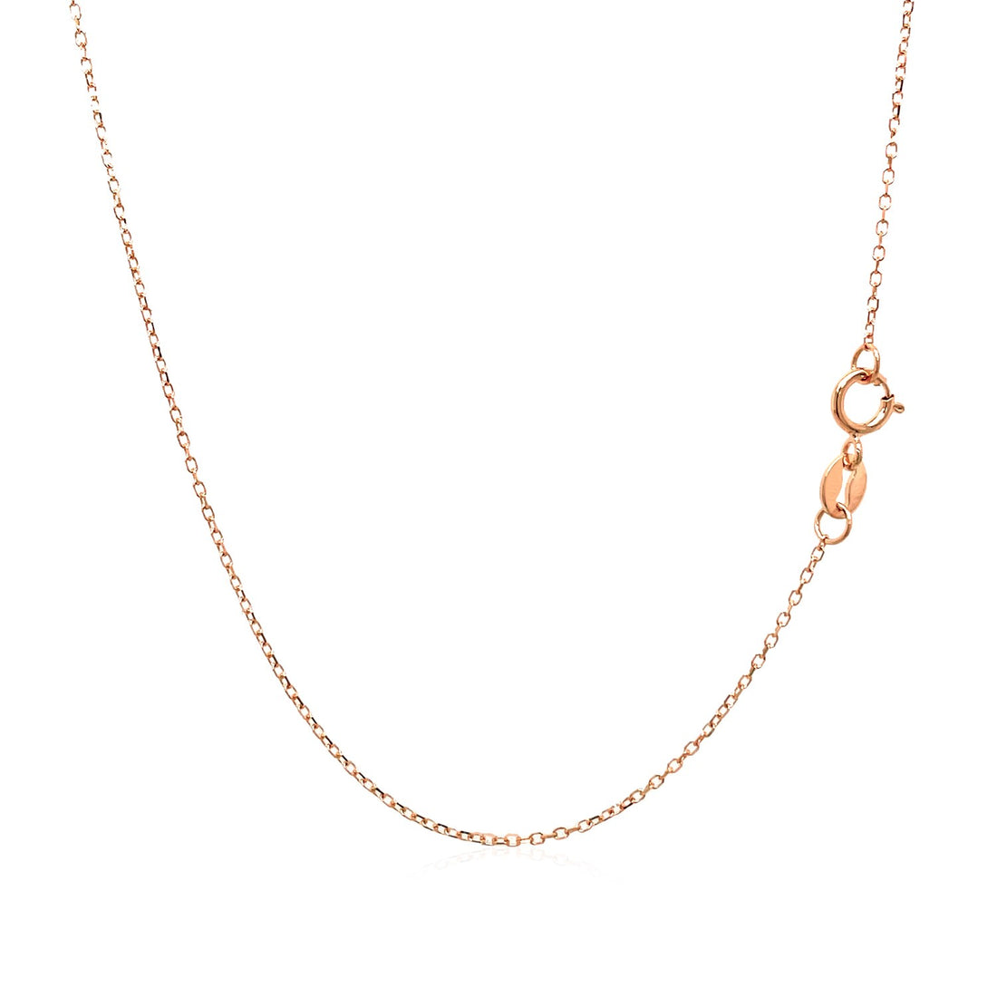 Cadena de eslabones tipo cable con corte de diamante en oro rosa de 14 k (0,87 mm)
