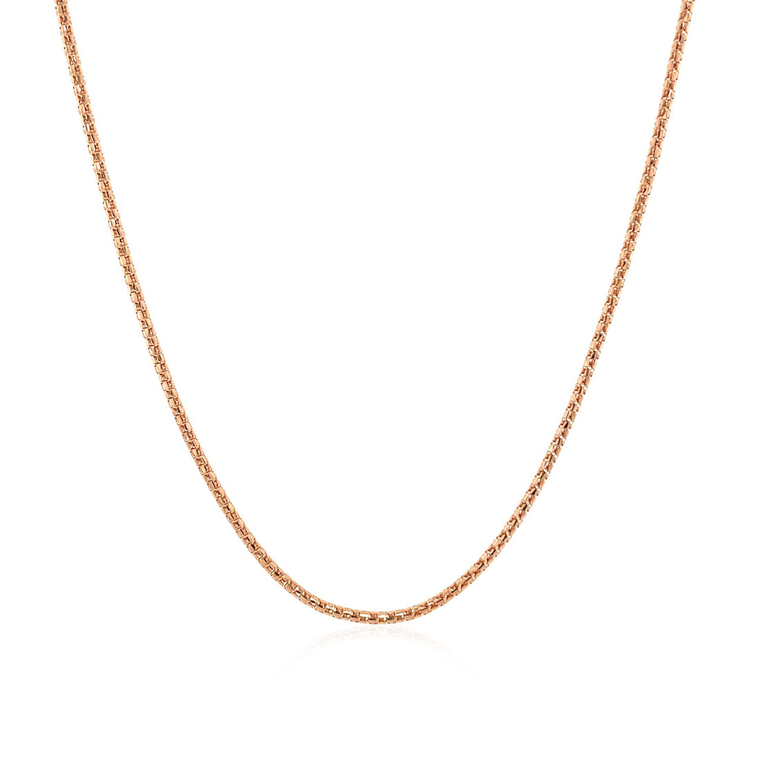 Cadena de palomitas de maíz ajustable de oro rosa de 14 k (1,30 mm)