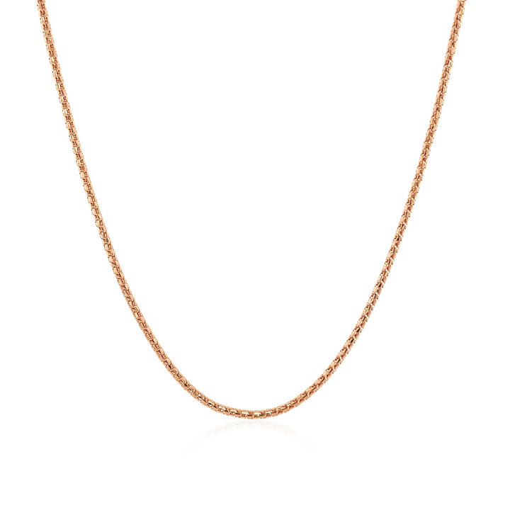Cadena de palomitas de maíz ajustable de oro rosa de 14 k (1,30 mm)