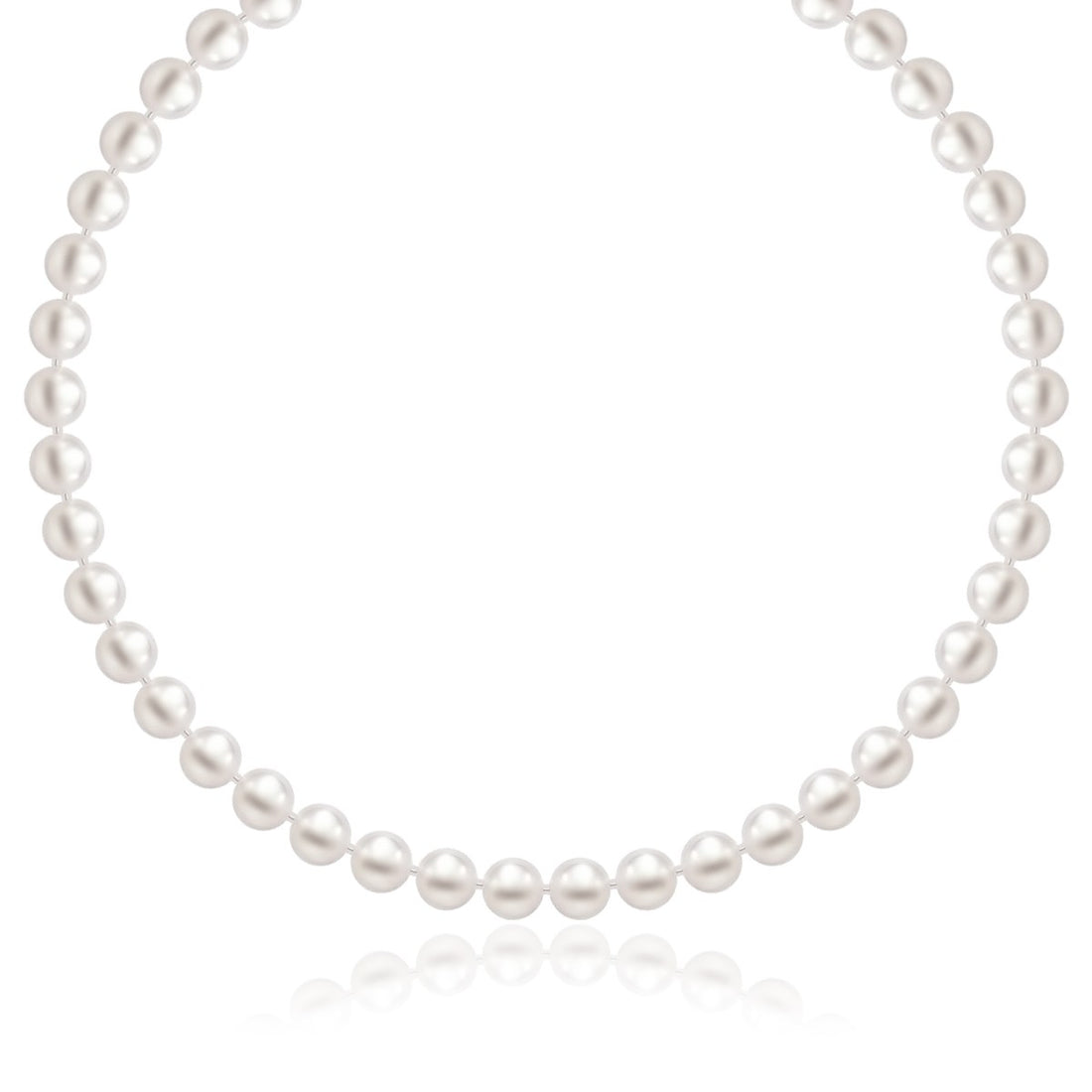 14k Yellow Gold Necklace with White Freshwater Cultured Pearls (6.0mm to 6.5mm)