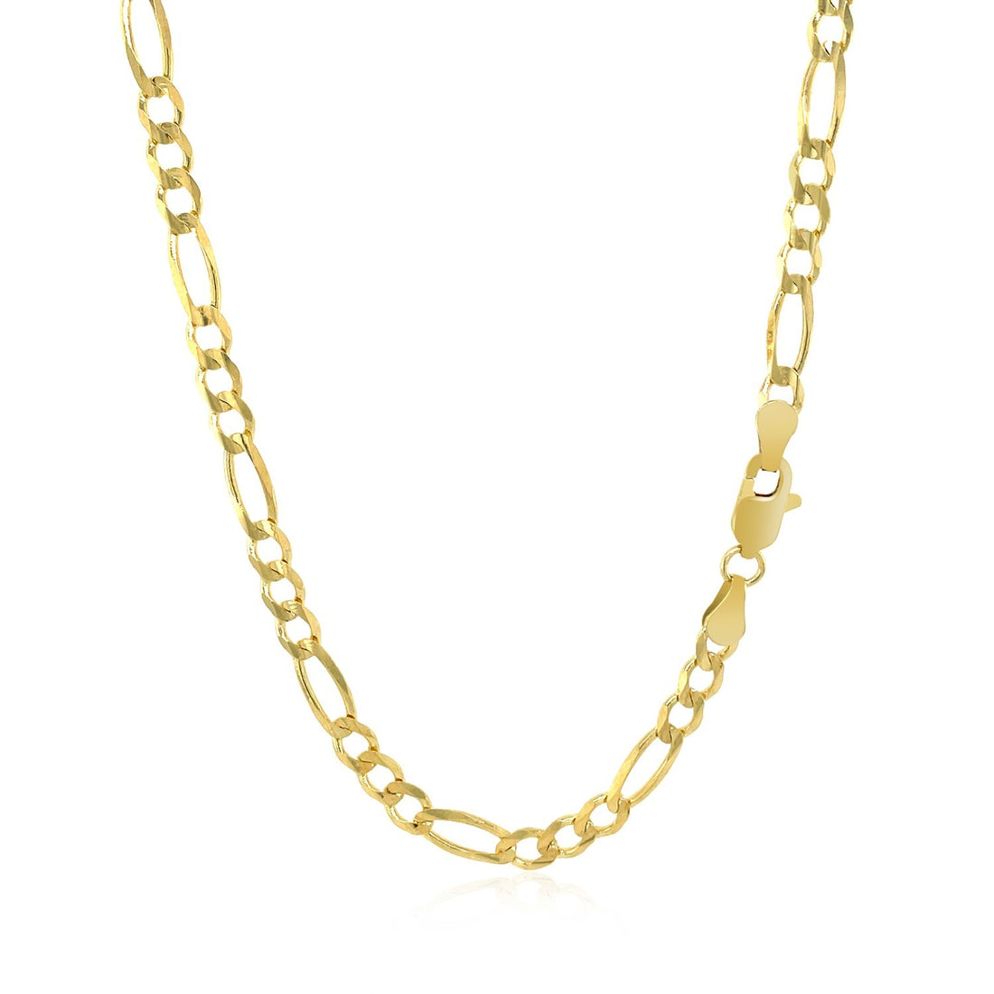 Cadena Figaro maciza de oro amarillo de 10 quilates (3,70 mm)