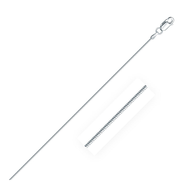 Cadena estilo serpiente de plata de ley rodiada (1,20 mm)