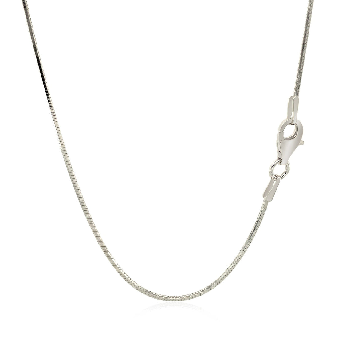 Cadena estilo serpiente de plata de ley rodiada (1,20 mm)