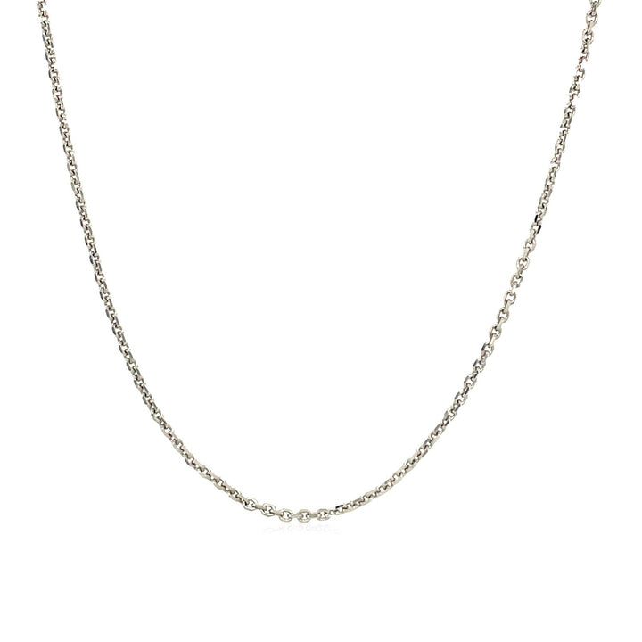 Cadena tipo cable ajustable de oro blanco de 14 k (1,10 mm)