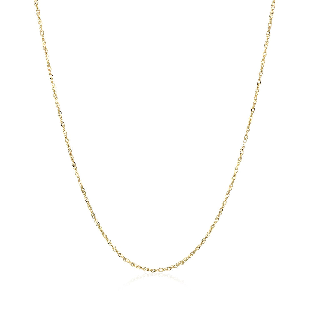 Cadena Singapur de oro amarillo de 10 k de 0,8 mm (0,80 mm)