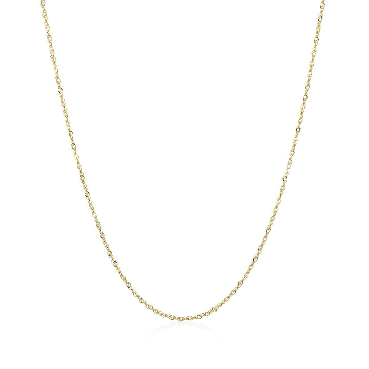 Cadena Singapur de oro amarillo de 10 k de 0,8 mm (0,80 mm)