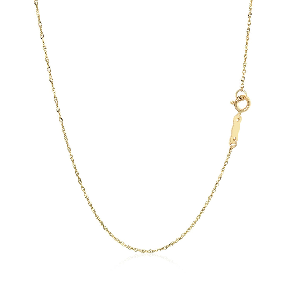 Cadena Singapur de oro amarillo de 10 k de 0,8 mm (0,80 mm)