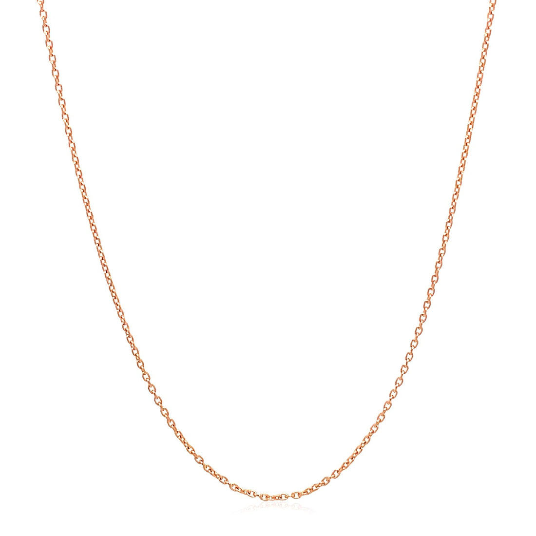 Cadena de eslabones tipo cable ovalados de oro rosa de 14 k (0,97 mm)