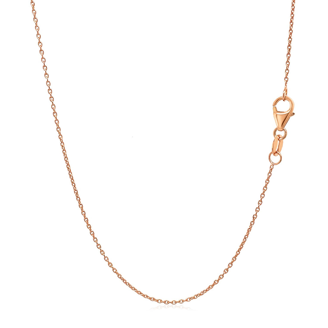 Cadena de eslabones tipo cable ovalados de oro rosa de 14 k (0,97 mm)