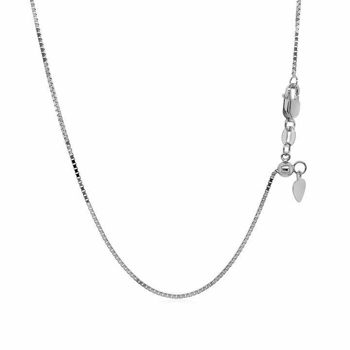 Cadena de eslabones ajustable de oro blanco de 14 k (0,85 mm)