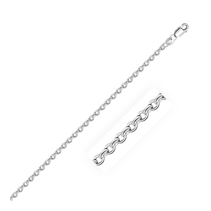 Cadena de cable de plata de ley rodiada (2,75 mm)