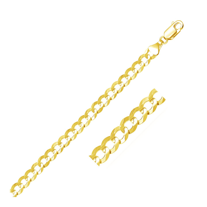 Cadena de eslabones de oro amarillo de 10 k (7,00 mm)