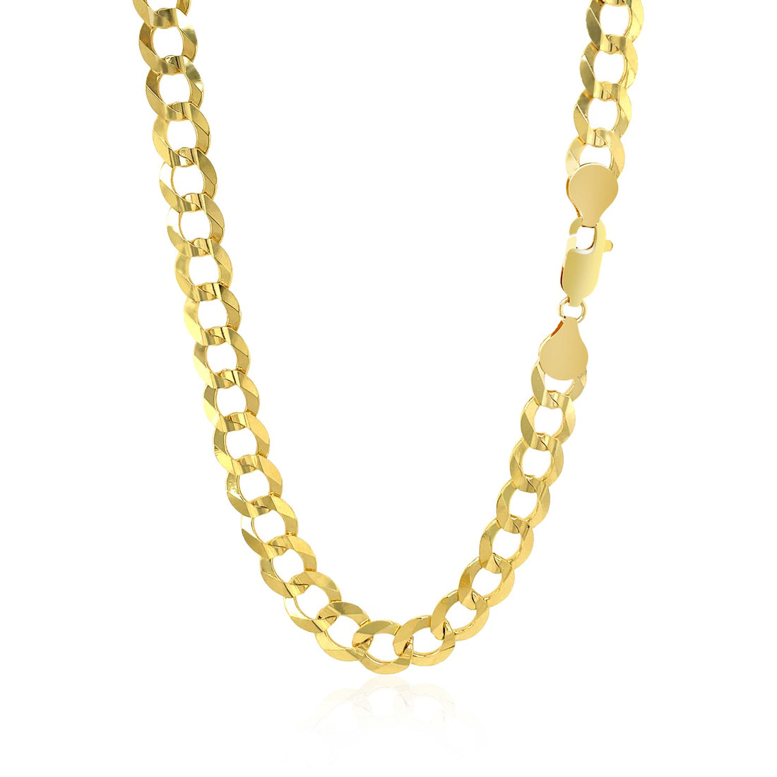 Cadena de eslabones de oro amarillo de 10 k (7,00 mm)