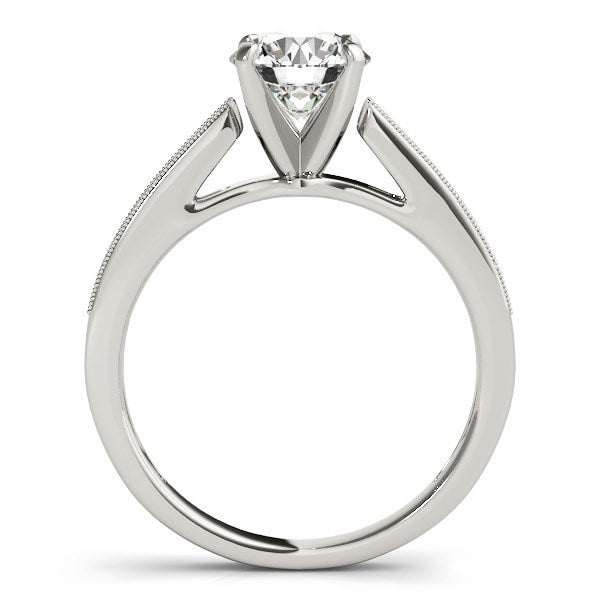 Anillo de compromiso de oro blanco de 14 k con diamantes de estilo antiguo (1 1/8 ct)