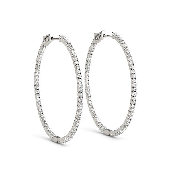 White Gold Hoop Earrings | Cavero Jewelerz