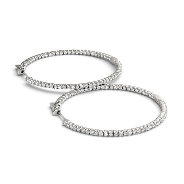 White Gold Hoop Earrings | Cavero Jewelerz