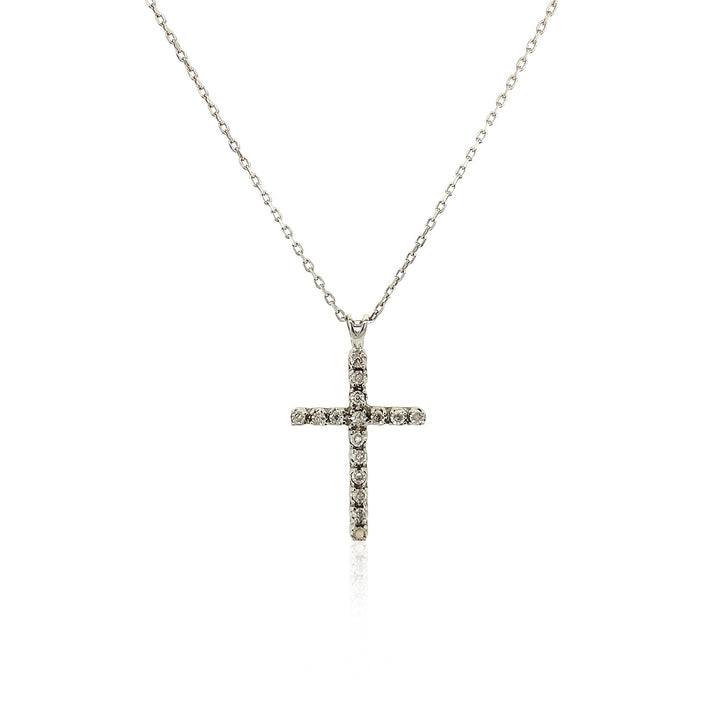 Colgante de cruz con diamantes en plata de ley