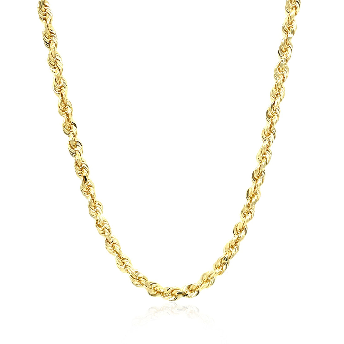Cadena de eslabones macizos de oro amarillo de 10 k con corte de diamante (3,50 mm)