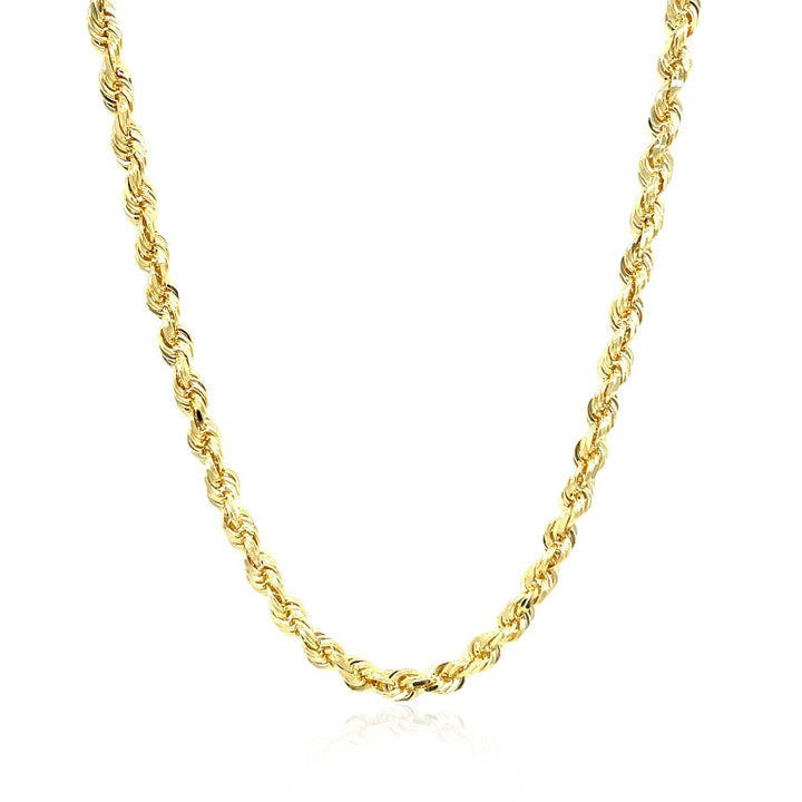 Cadena de eslabones macizos de oro amarillo de 10 k con corte de diamante (3,50 mm)