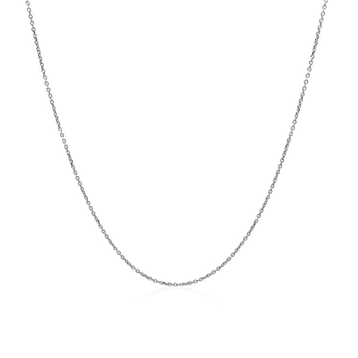 Cadena de eslabones tipo cable de oro blanco de 14 k (0,50 mm)