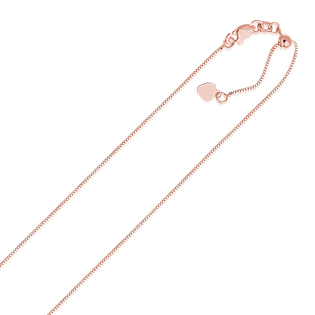 Cadena de eslabones ajustable de oro rosa de 14 k (0,70 mm)