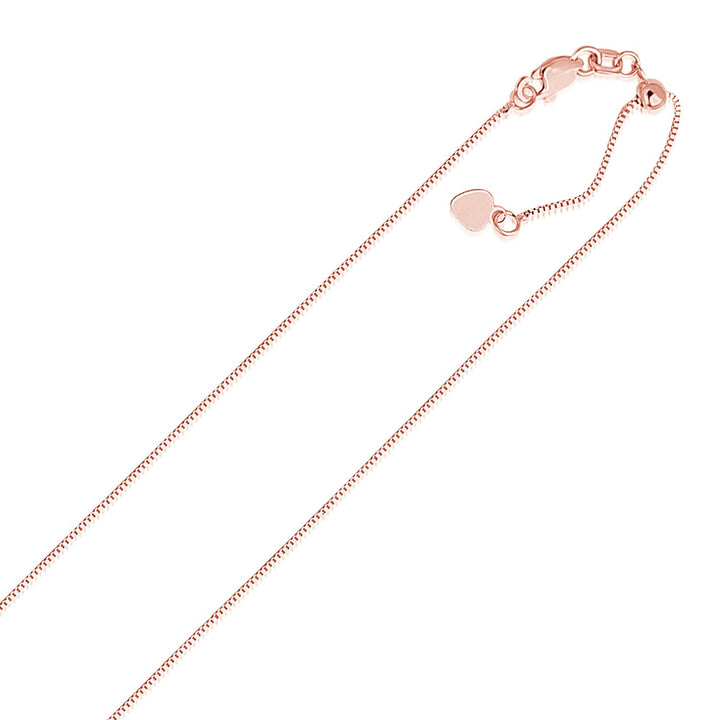 Cadena de eslabones ajustable de oro rosa de 14 k (0,70 mm)