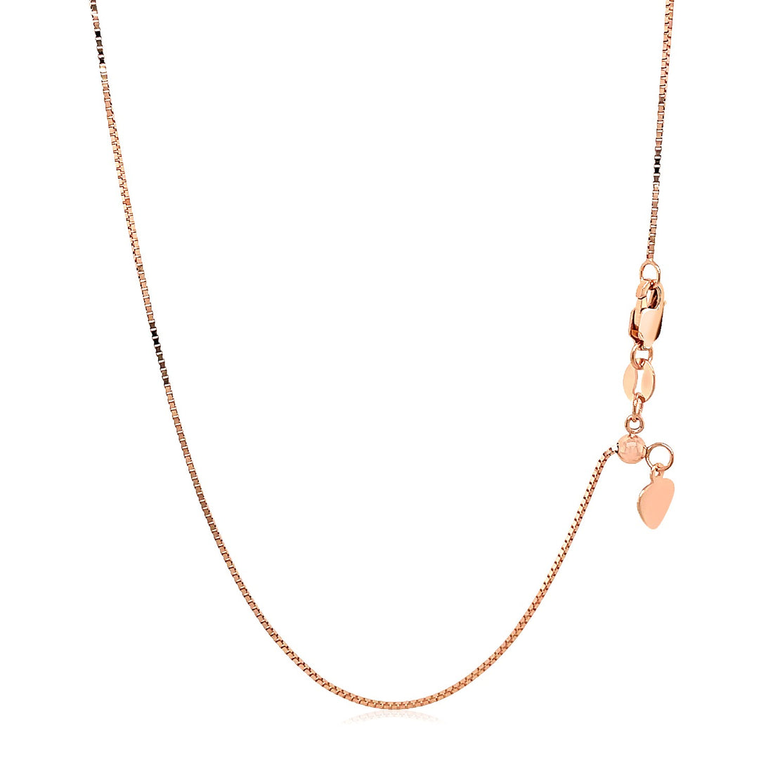 Cadena de eslabones ajustable de oro rosa de 14 k (0,70 mm)