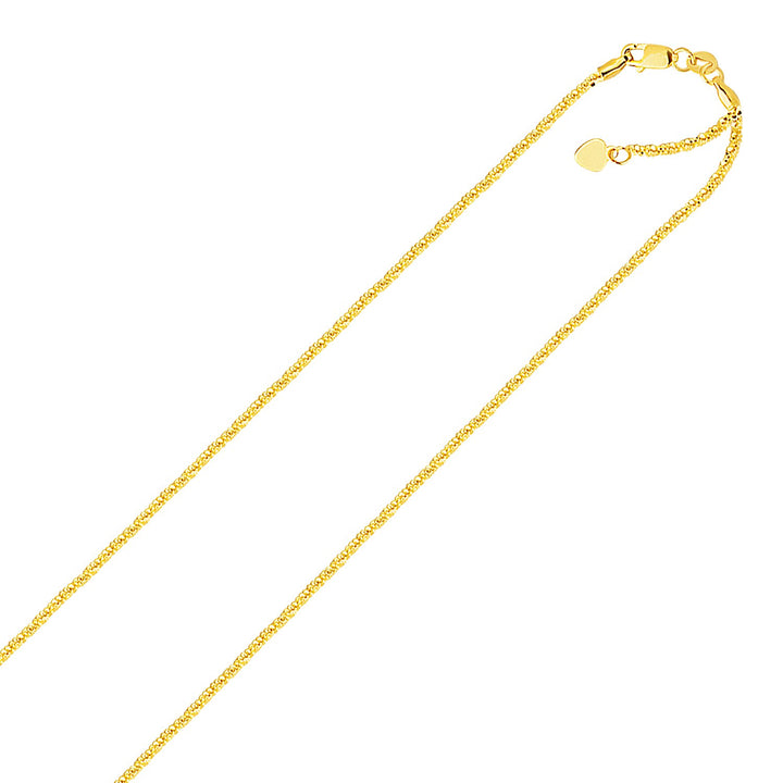 Cadena ajustable con destellos de oro amarillo de 10 k (1,20 mm)