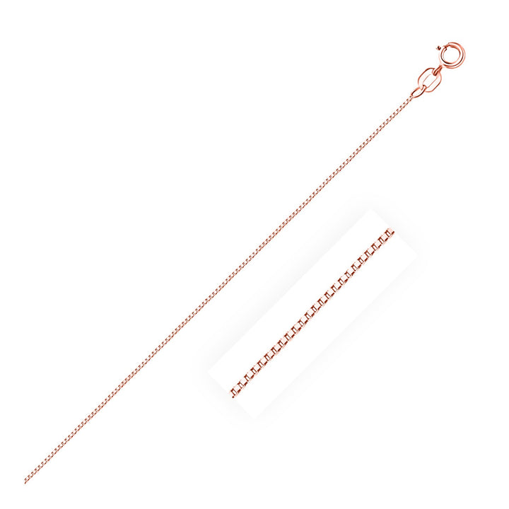Cadena clásica de oro rosa de 14 k de 0,60 mm