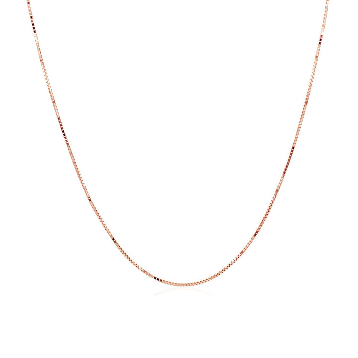 Cadena clásica de oro rosa de 14 k de 0,60 mm