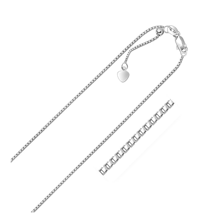 Cadena de eslabones ajustable de oro blanco de 14 k (1,10 mm)
