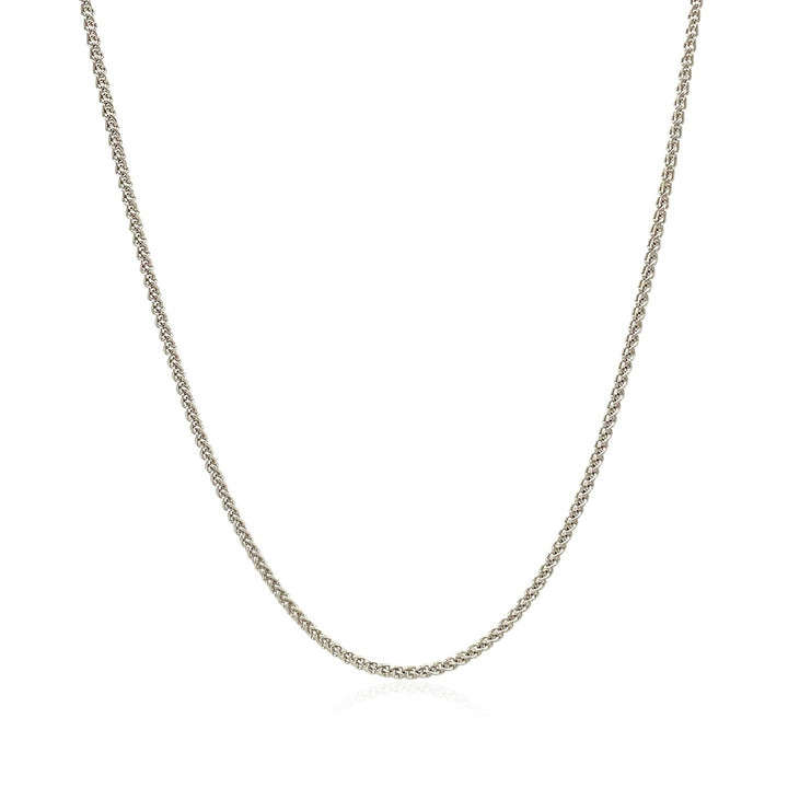 Cadena de espigas redondas de oro blanco de 18 k (1,20 mm)