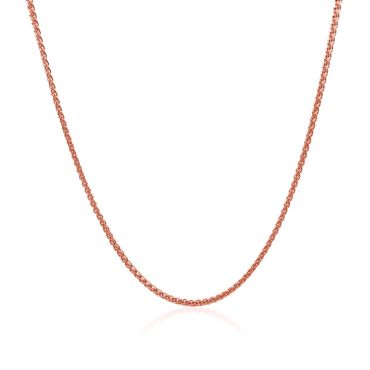 Cadena de espigas redondas con corte de diamante en oro rosa de 14 k (1,20 mm)