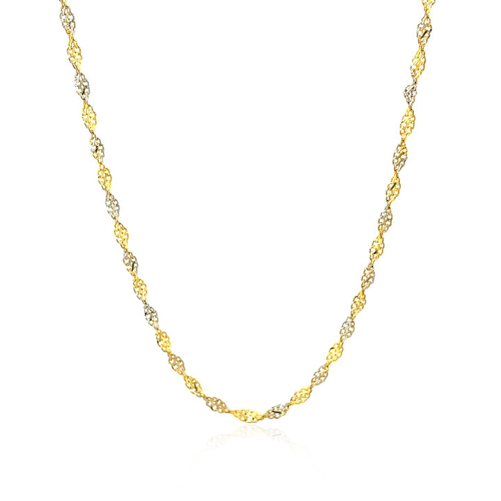 Cadena Singapur de oro de dos tonos de 14 k (2,50 mm)