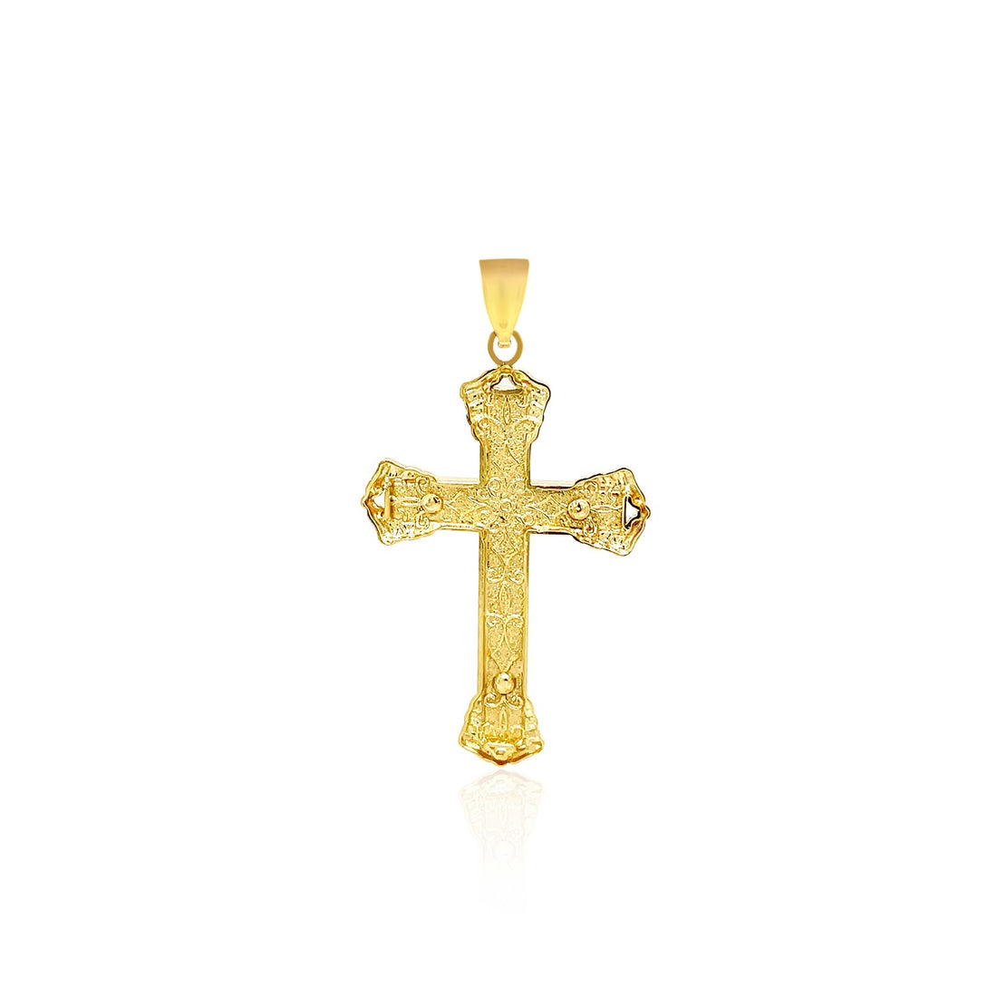 Colgante de cruz de ónix negro en oro amarillo de 14 k