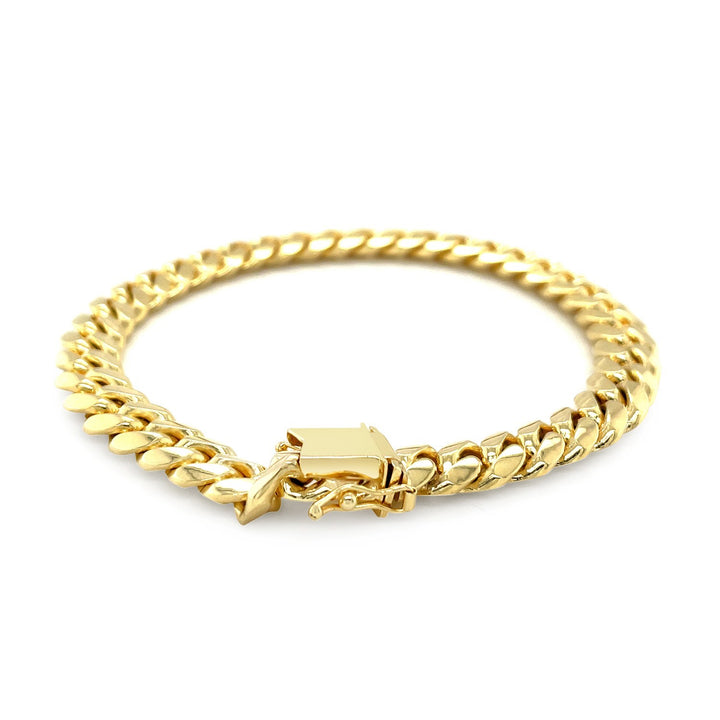 Pulsera clásica cubana Miami de oro amarillo de 10 k (8,20 mm)