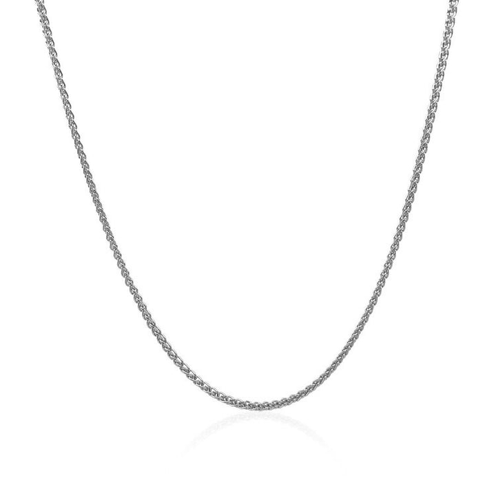 Cadena de espigas redondas de oro blanco de 18 k (1,20 mm)