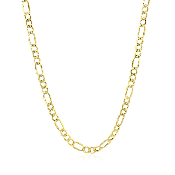 Cadena Figaro Lite de oro amarillo de 10 k (3,70 mm)
