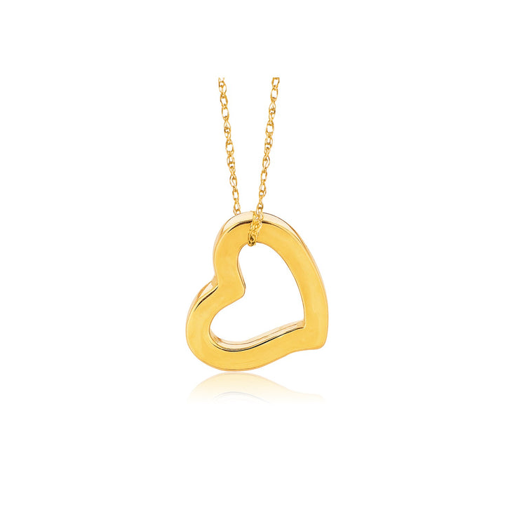 Colgante de corazón de oro amarillo de 14 k